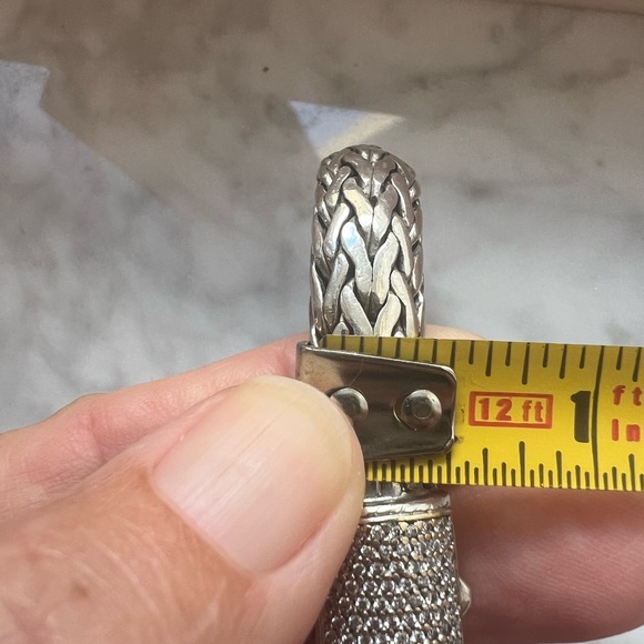 John Hardy Pave Icon Classic Wide Chain 925 Silver 18K Gold Bracelet 8" Size M - Picture 14 of 16